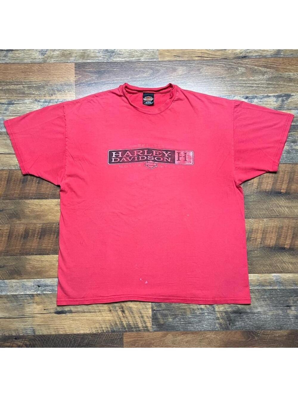 Vintage Harley Davidson Red T-Shirt Men’s 2XL Galesburg Illinois